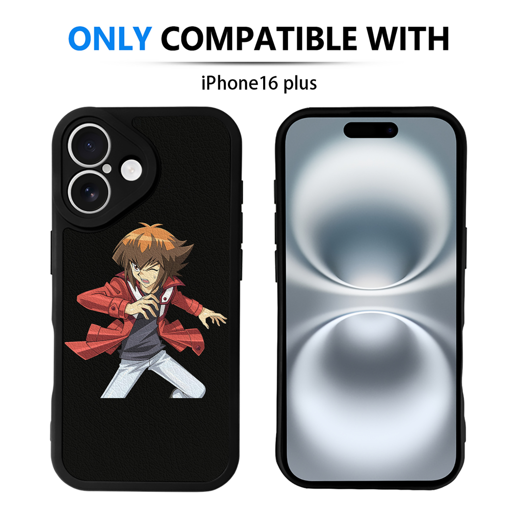 （画像用） 遊☆戯☆王 Yu-Gi-Oh! 【iPhone 16シリーズ対応】シリコンスマホケース（レザー調） 材質：シリコン